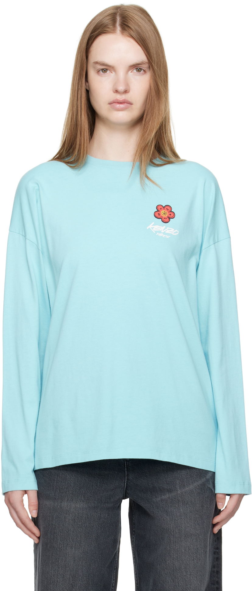 T-shirt KENZO Kenzo Paris Futura 2000 Edition Long Sleeve T-Shirt Turkos | FF62TL3504SG