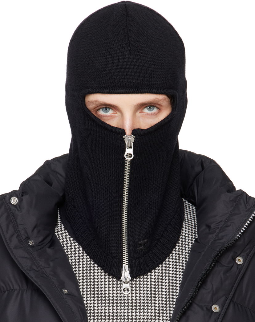 Mössa Courrèges Courrèges Zipped Wool Balaclava Svart | 324MCP008FI0036