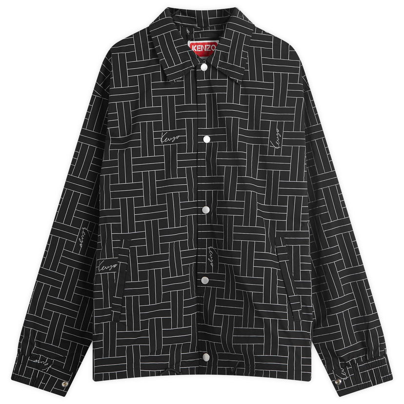 Jacka KENZO Men's Weave Print Windbreaker Jacket in Black, Size Small | END. Clothing Svart | FE65BL1639NJ-99