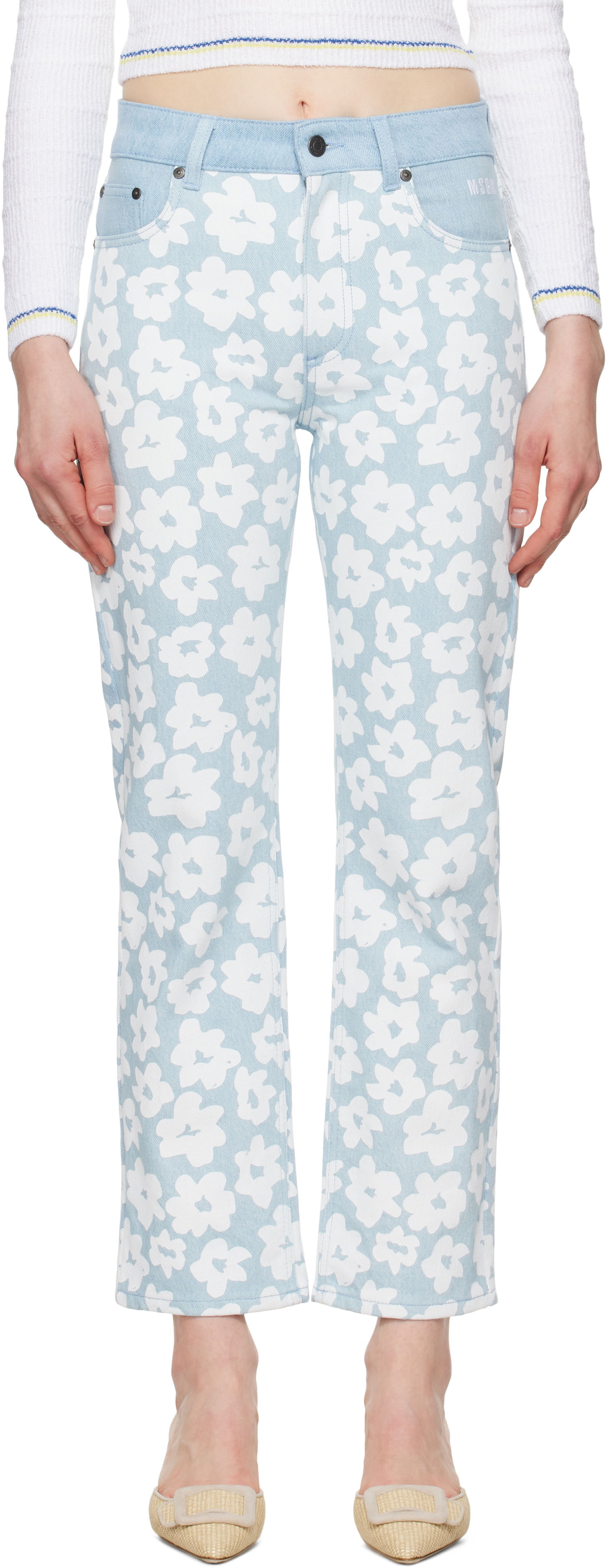 Jeans MSGM MSGM Printed Jeans Blå | 3841MDP232 257272, 0