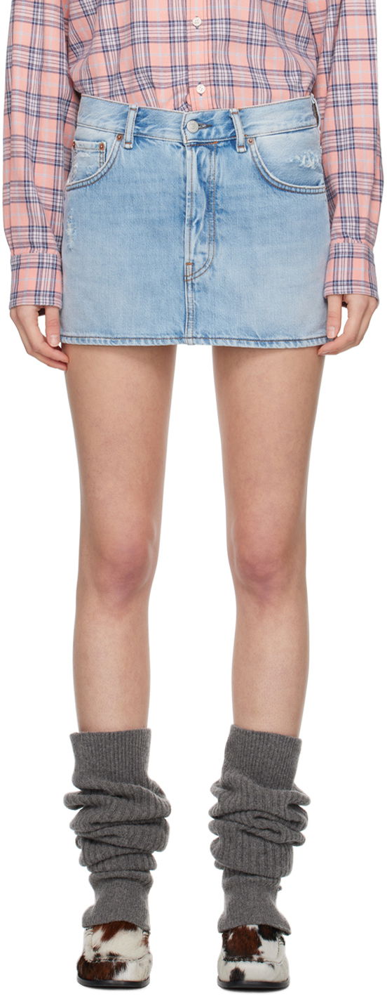 Kjol Acne Studios Faded Denim Miniskirt Blå | AF0422-