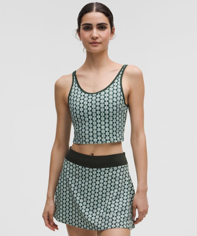 Träningsoverall lululemon Geometric Pattern Cropped Tank Top B/C Cups Medium Support & Tennis Skirt Set Grön | prod20002043, 0