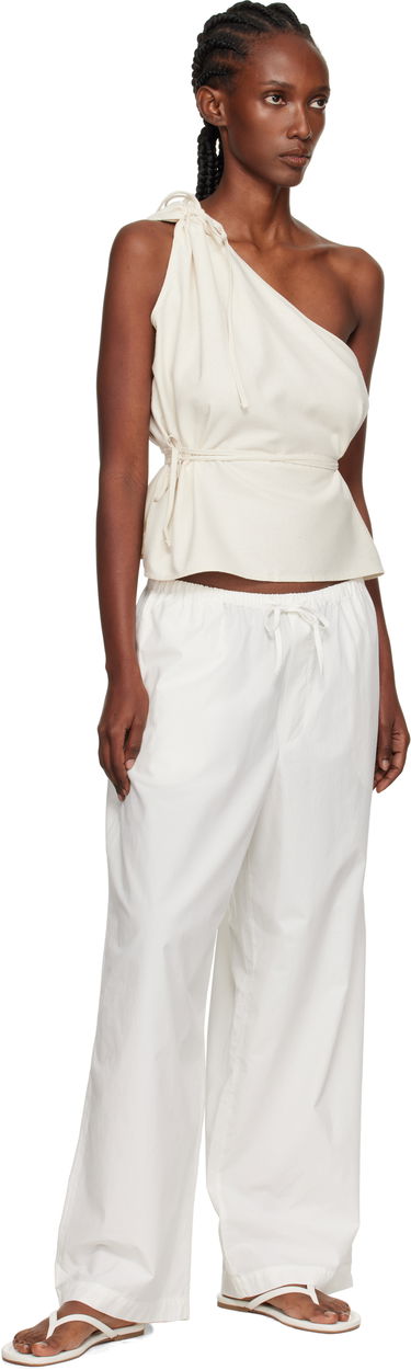 Linne Baserange Baserange One Shoulder Tie Waist Top Vit | TSVI-WS-AU25, 3