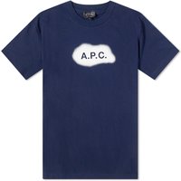 T-shirt A.P.C. Albert Spray Logo Tee Mörkblå | COEIO-H26259-IAK, 1