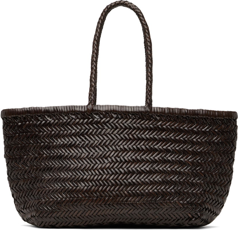 Tygpåse Dragon Diffusion Dragon Diffusion Triple Jump Big Woven Leather Tote Brun | 8810
