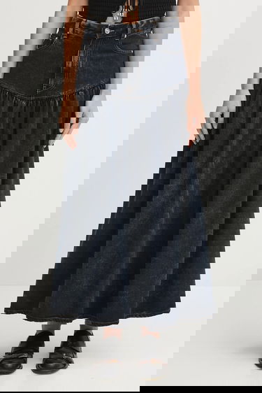 Kjol GANNI GANNI A-Line Maxi Denim Skirt Blå | J1759, 0