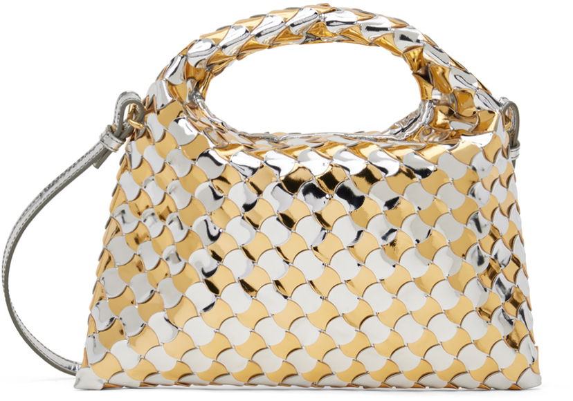Axelväska Bottega Veneta Mini Shoulder Bag Metallisk | 777572 V3X72