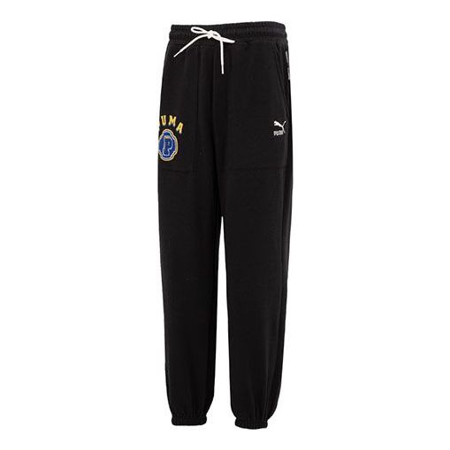 Träningsbyxor Puma Team Logo Fleece Pants Svart | 622277-01