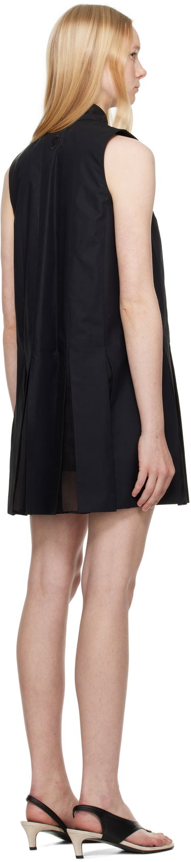 Klä Moncler Moncler Cotton & Silk Pleated Shirt Dress Svart | K10932G00011597LQ, 2