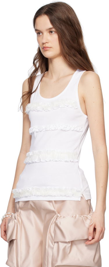 Linne Simone Rocha Simone Rocha Ruffle Frill Tank Top Vit | 5345 0553, 3