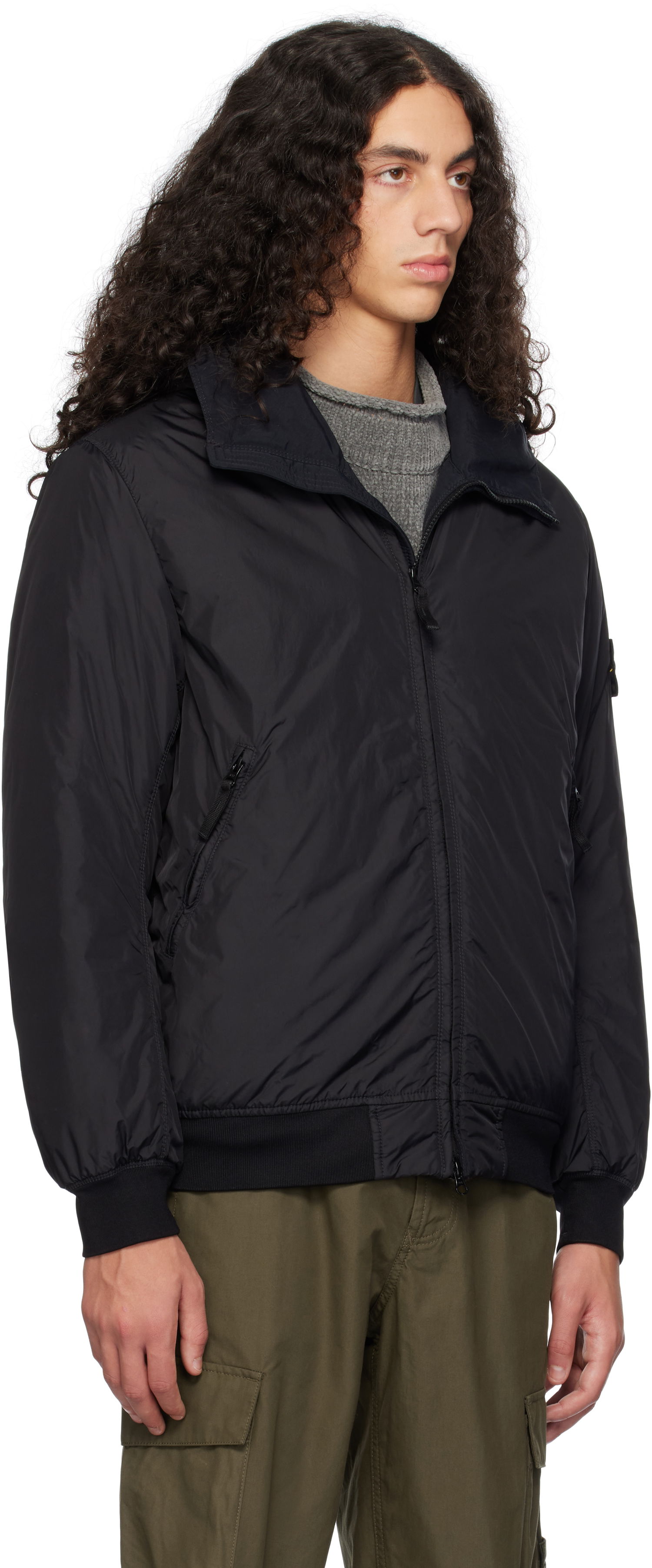 Bomberjacka Stone Island Crinkle Reps R-NY Bomber Jacket Svart | 811540823, 1