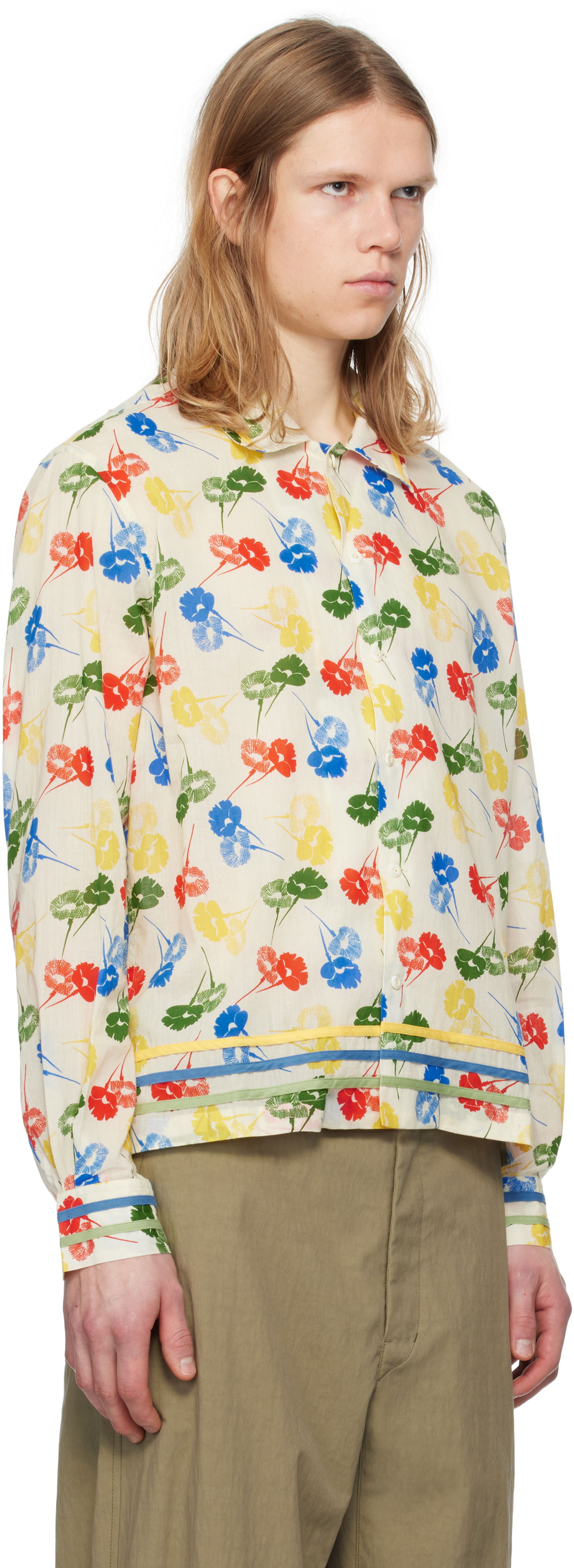 Skjorta Bode Bode Flower Stamp Long Sleeve Shirt Flerfärgad | MRS25SH011, 1