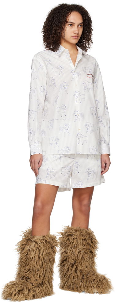 Boxare Stella McCartney Stella McCartney Sheep Can Never Sleep Print Shorts Vit | 6030333BSSH7, 3