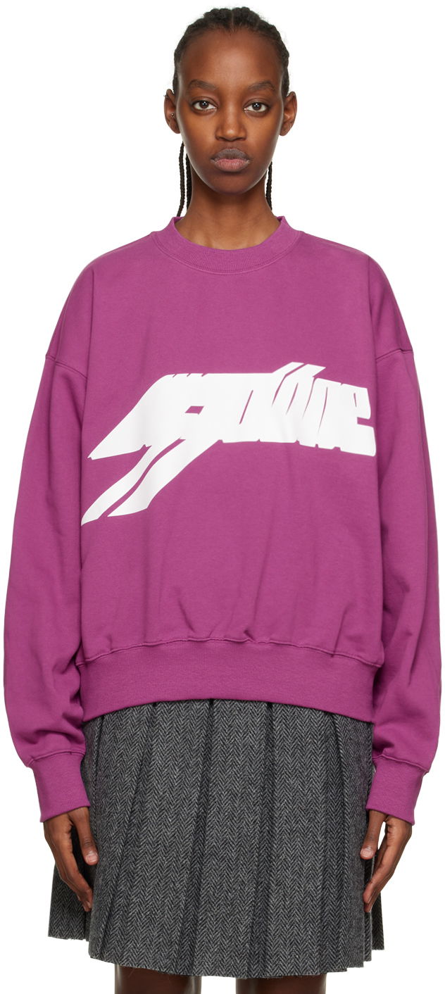 Sweatshirt We11done Graphic Sweatshirt Purpur | WD-TS3-22-820-U-PP
