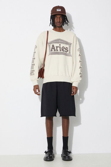 Sweatshirt Aries Ancient Column Sweatshirt Beige | SUAR20034, 1