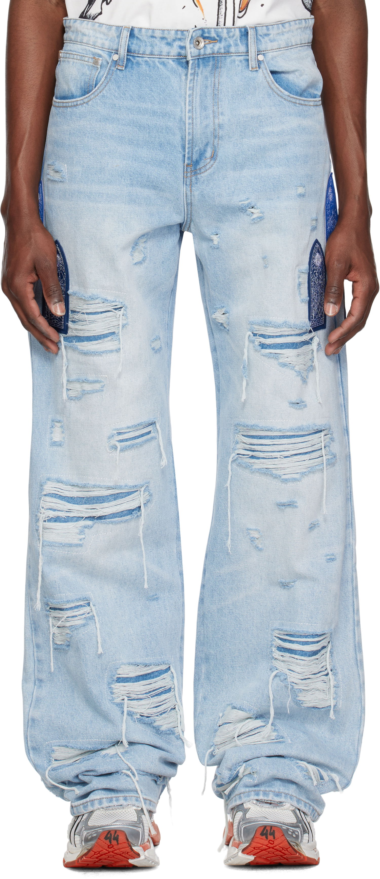 Jeans Who Decides War Who Decides War Side Patch Relaxation Jeans Blå | 1121040008SS25, 0