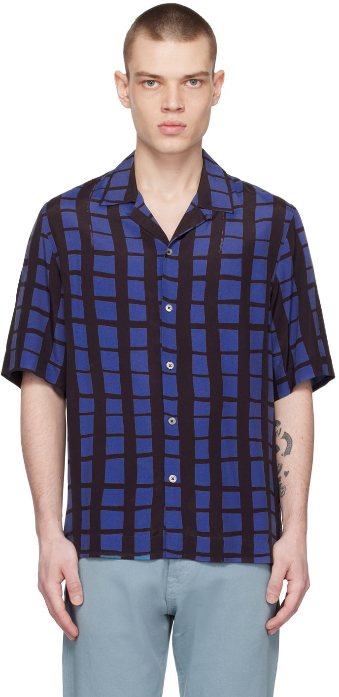 Skjorta Paul Smith Paul Smith Check Short Sleeve Shirt Blå | M1R-905U-K01897-47