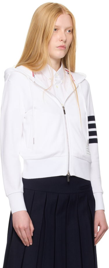 Sweatshirt Thom Browne Thom Browne Classic Zip Up Hoodie Vit | FJT400A-00535, 1