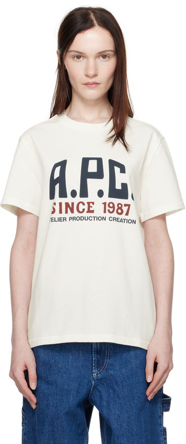 T-shirt A.P.C. Print Label T-Shirt Vit | COHBU-M26442, 0