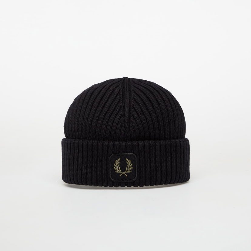Mössa Fred Perry FRED PERRY Cotton Ribbed Beanie Svart | C1138 102