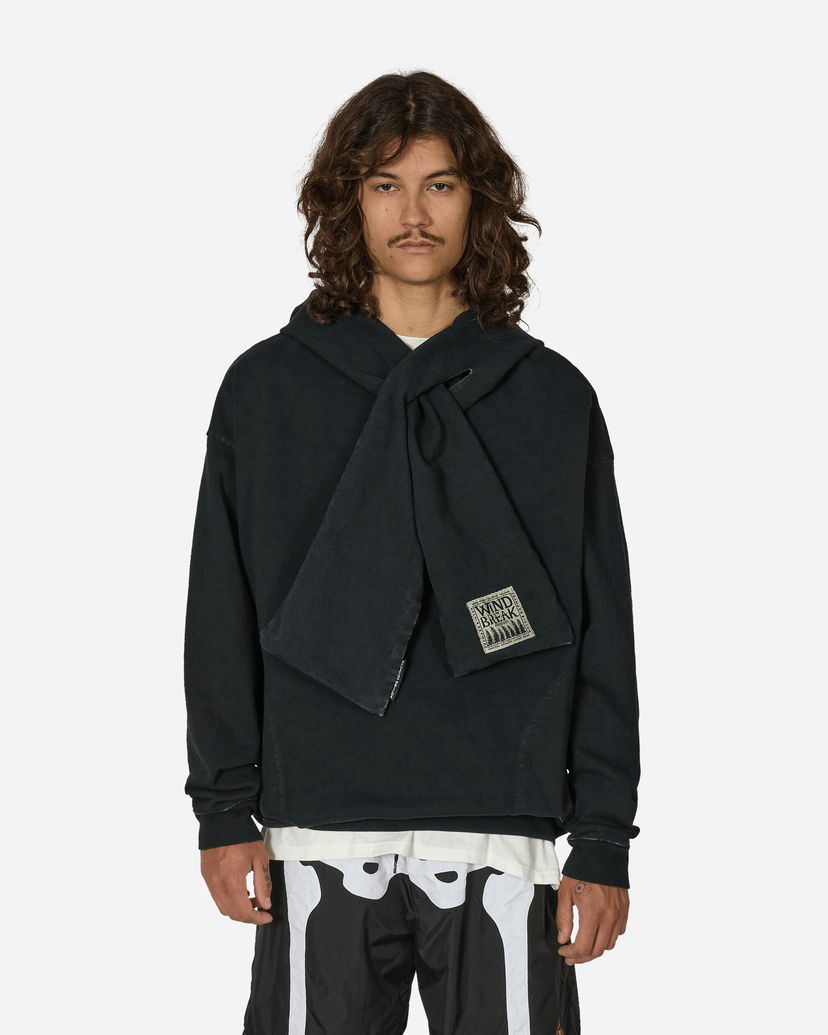 Sweatshirt KAPITAL Attached-Scarf Hoodie Svart | EK-1606LC I-B