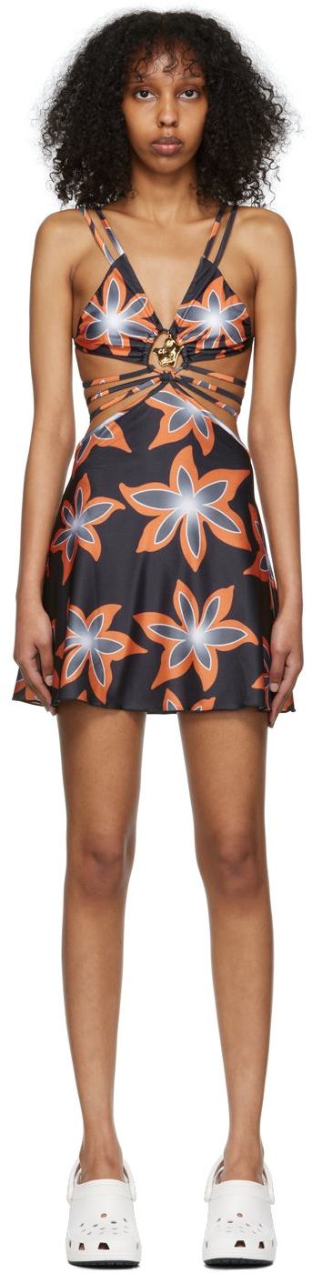 Kjol Chopova Lowena Exclusive Floral Print Cutout Mini Dress Flerfärgad | 9122