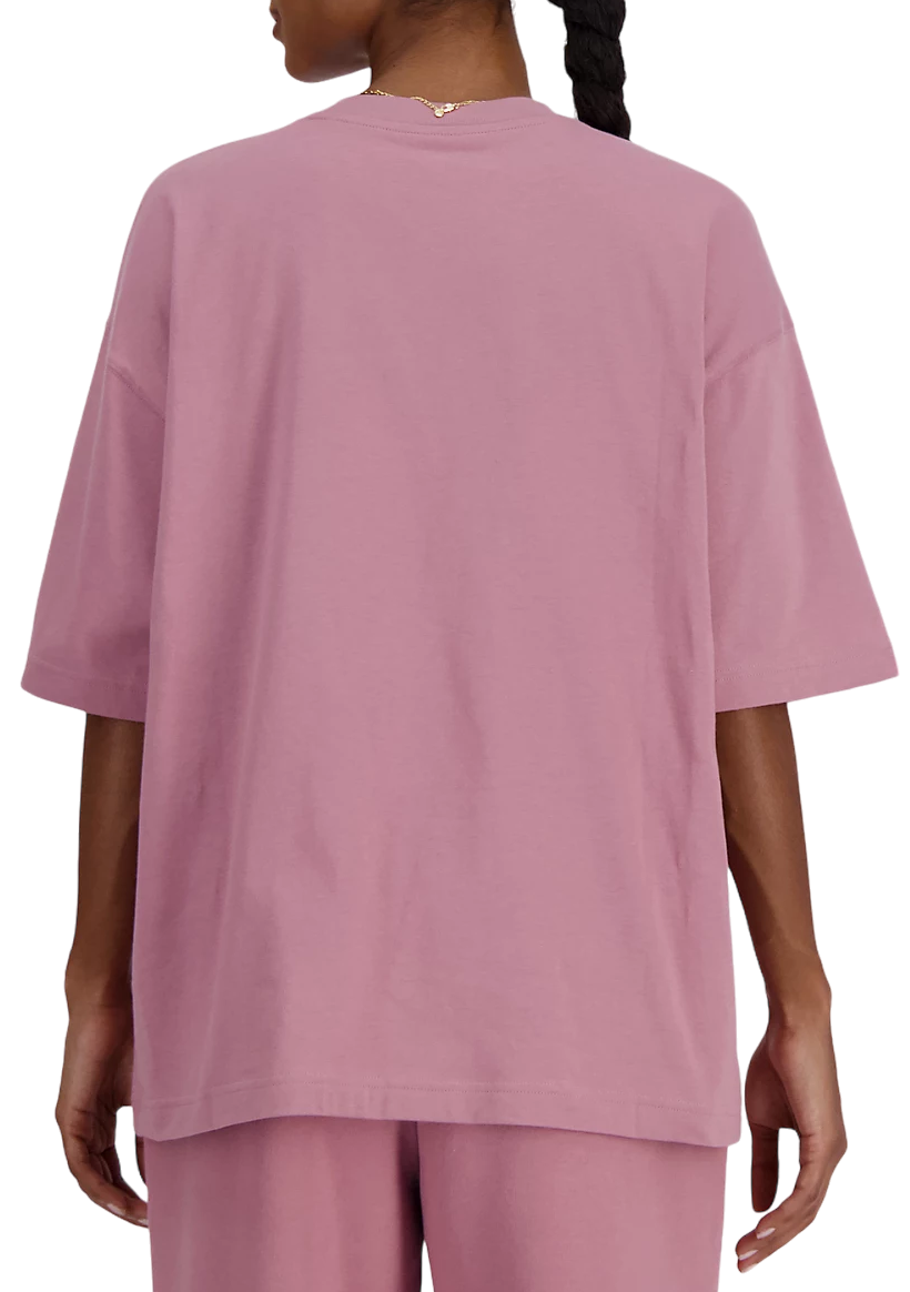 T-shirt New Balance Iconic Collegiate Jersey Oversized Rosa | wt41519-rse, 1