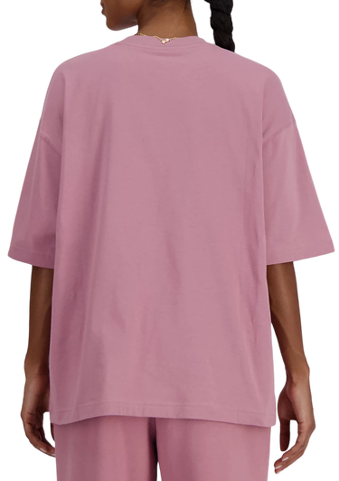 T-shirt New Balance Iconic Collegiate Jersey Oversized Rosa | wt41519-rse, 1