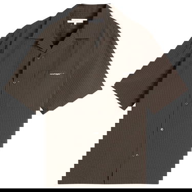 Skjorta MAISON KITSUNÉ Maison Kitsuné Seersucker Resort Shirt, Size Large Brun | OM00421WC5032-P391, 1