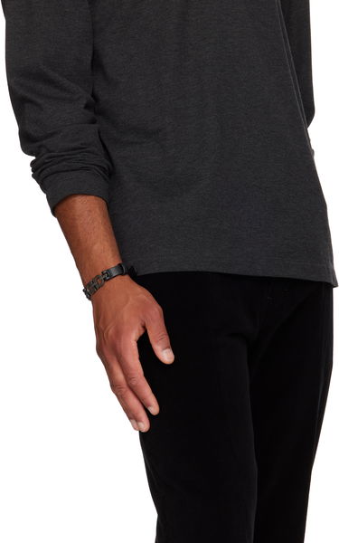 Armband FERRAGAMO Salvatore Ferragamo Double Gancini Leather Bracelet Svart | 785723, 2