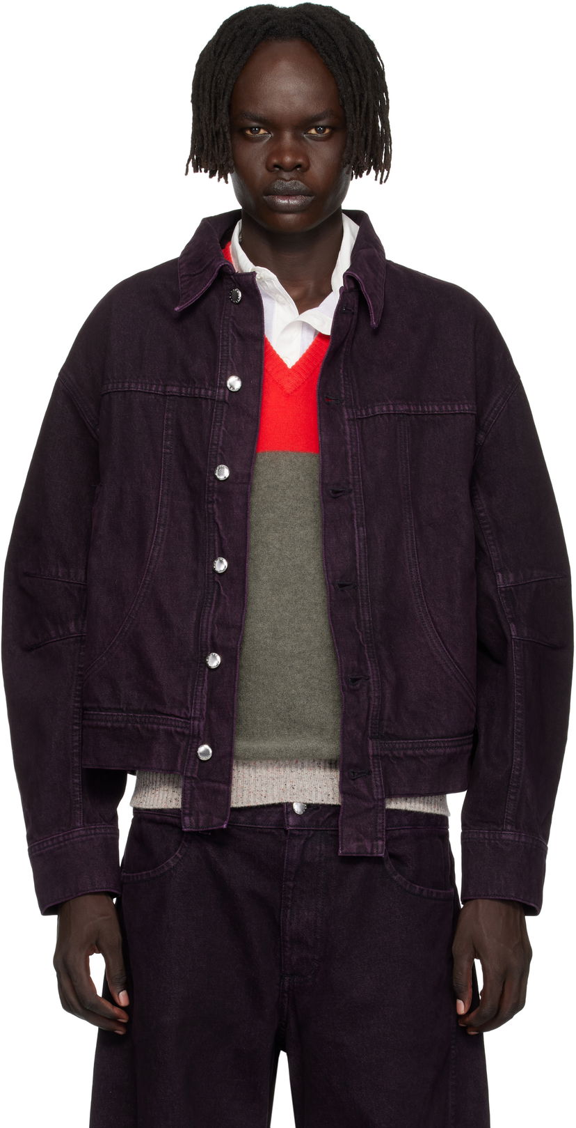 Jacka Eckhaus Latta Eckhaus Latta 'El Jacket Redux' Denim Jacket Purpur | 1224-EL-PF25-A