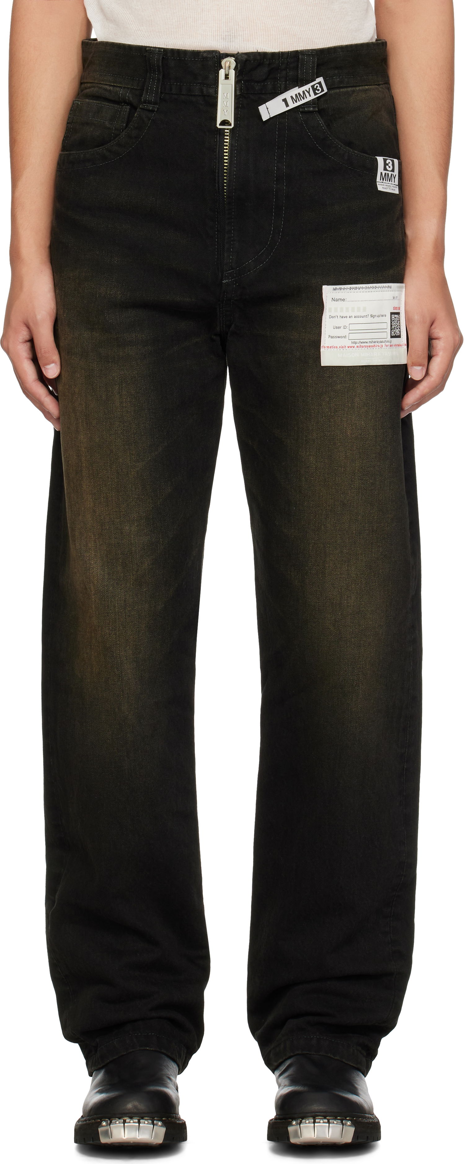 Jeans Maison MIHARA YASUHIRO Amateur Sewn Jeans Svart | A13PT022, 0