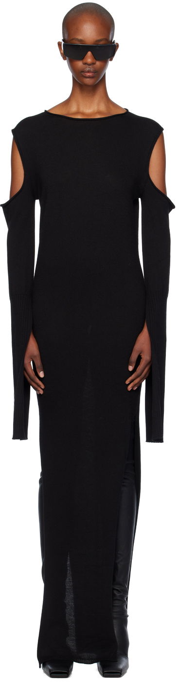 Klä Rick Owens Rick Owens Porterville Cape Sleeve Maxi Dress Svart | RP02D3610 M, 0