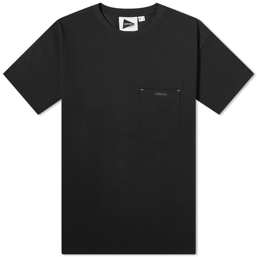 T-shirt GRAMICCI Pocket Tee by Gramicci x And Wander Svart | GUT4-S3007-BLK