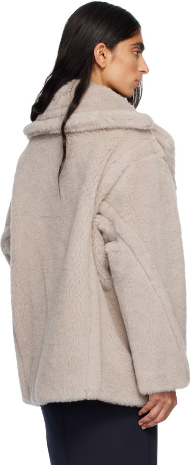 Rockar Max Mara Olga Plush Double-Breasted Coat Beige | 2521086032600, 2
