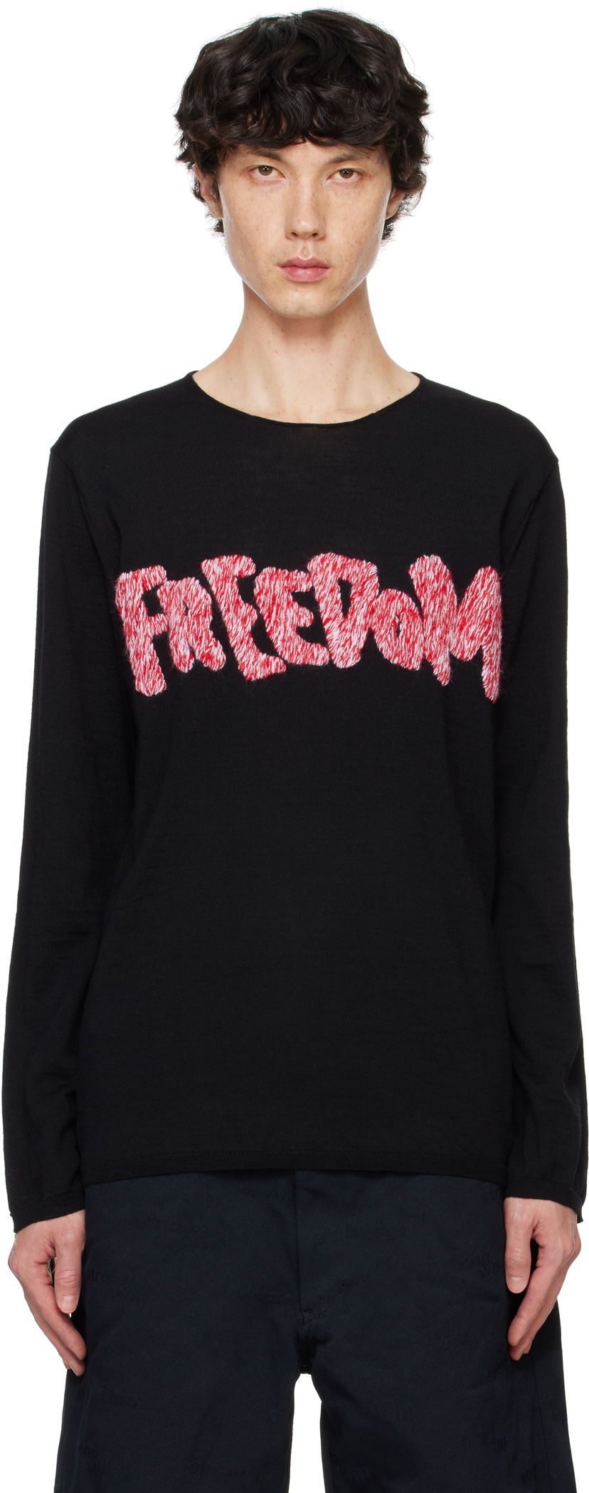 Sweater Comme des Garçons Black 'Freedom' Sweater Svart | FN-N001-051