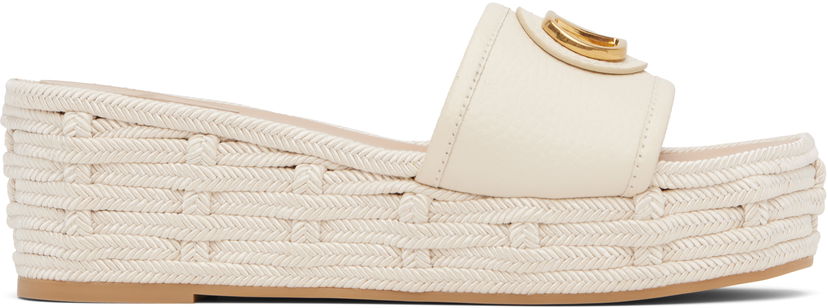 Skovård Valentino Valentino Garavani VLogo Signature Espadrille Wedge Sandals Beige | 6W0S0LY8DTW
