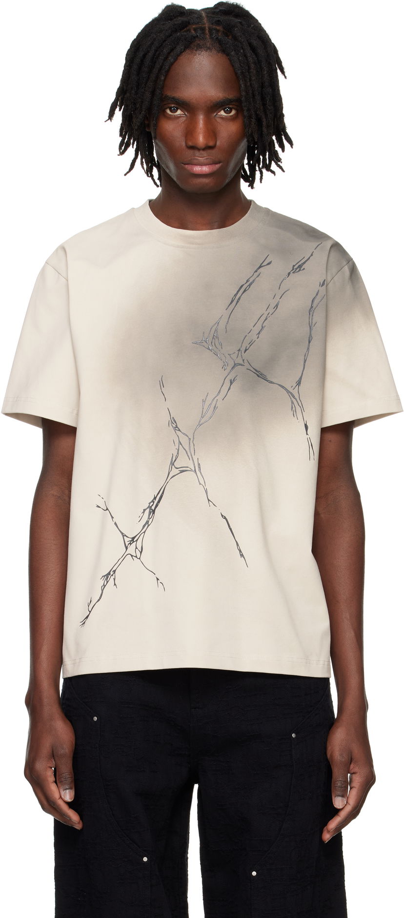 T-shirt HELIOT EMIL HELIOT EMIL Fluxus Graphic T-Shirt Beige | PRESS25_M_09_129_ST18