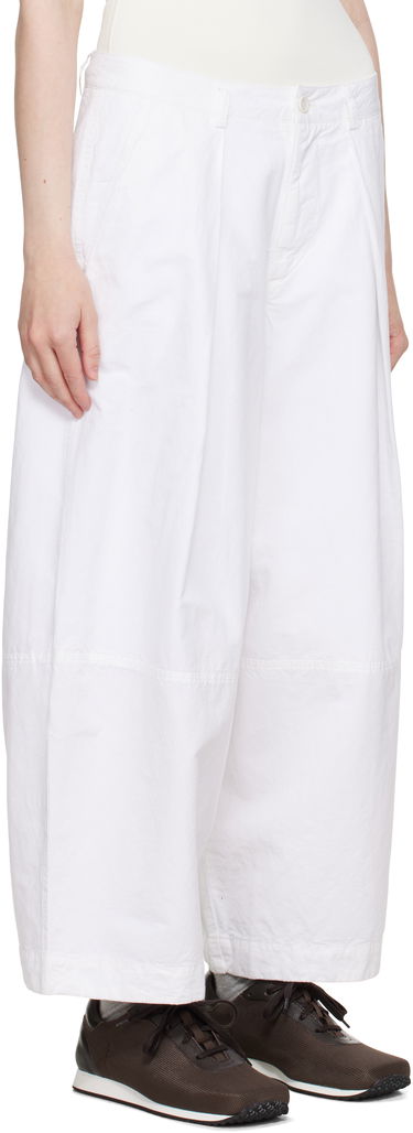 Byxor YMC YMC Deadbeat Wide-Leg Trousers Vit | Q4YAA, 1