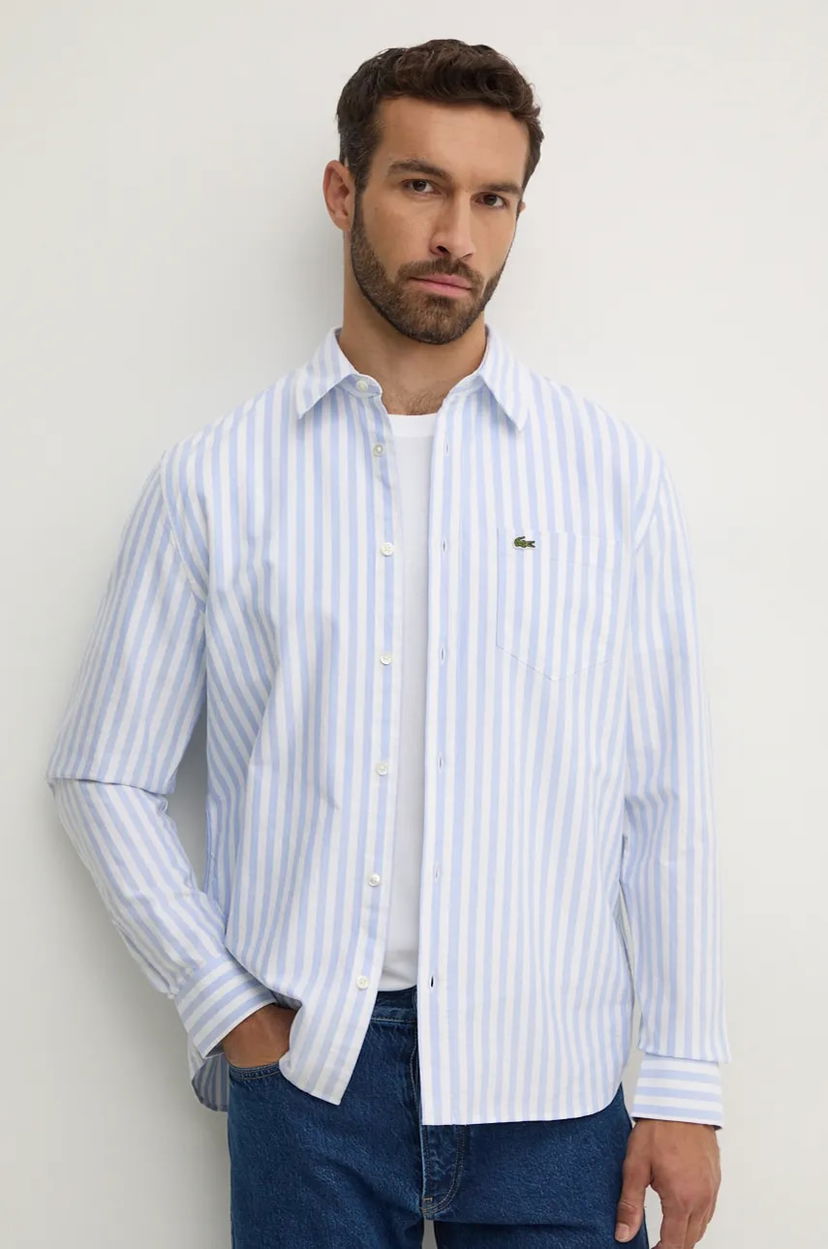 Skjorta Lacoste Lacoste Regular Fit Striped Shirt Blå | CH5623