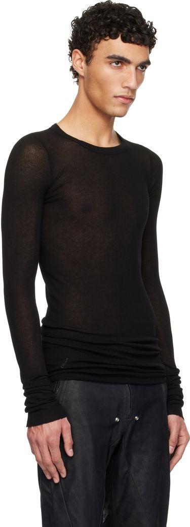 T-shirt Rick Owens Rick Owens Hollywood Rib Long Sleeve T-Shirt Svart | RU01E5250 RC, 1