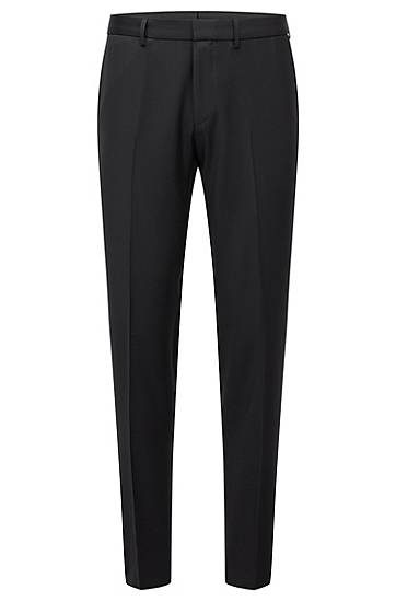 Byxor BOSS Extra-Slim Fit Virgin Wool Serge Suit Trousers Svart | 50469184
