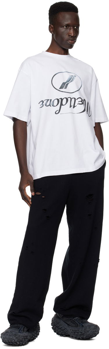 T-shirt We11done Distressed Logo T-Shirt Vit | WD-TT3-22-905-U-WH, 3