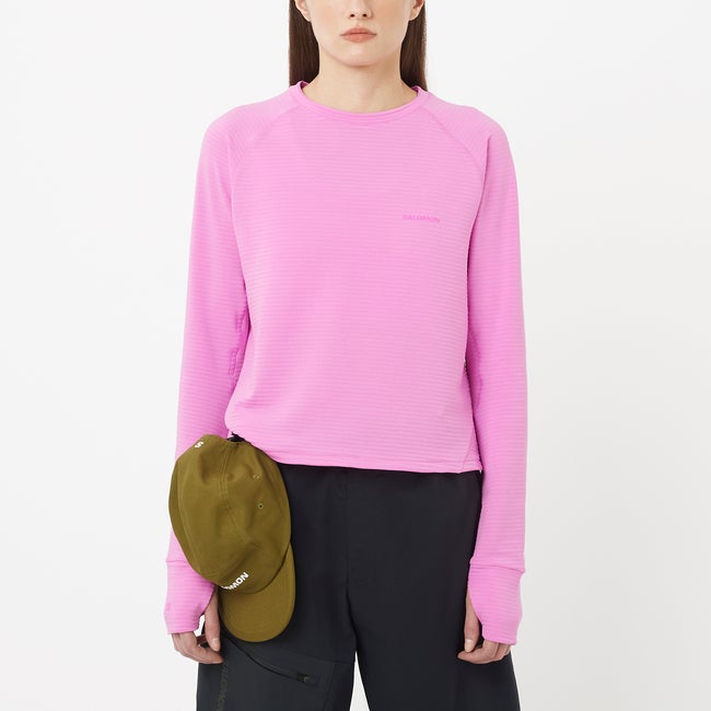 T-shirt Salomon Long-Sleeve Essential Lightwarm Top Rosa | LC2604500
