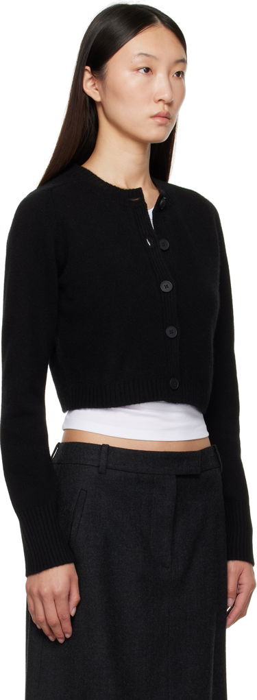 Sweater Loulou de Saison Loulou de Saison Zephir Cashmere Cropped Cardigan Svart | ZEPHIR LDS, 1