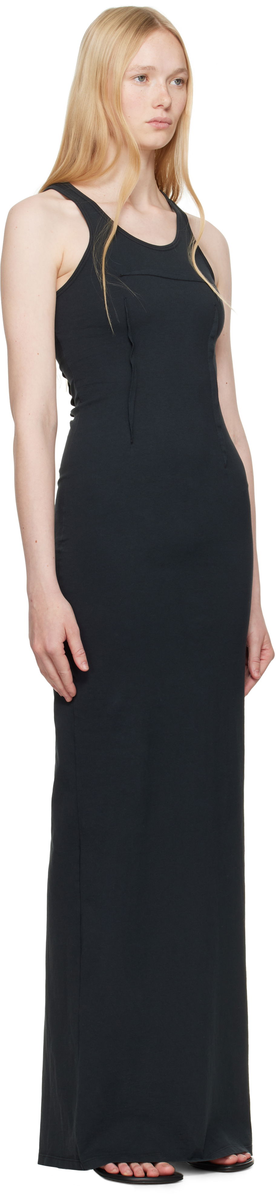 Klä Maison Margiela MM6 Maison Margiela Heavy Cotton Jersey Maxi Dress Svart | S62DG0048 M20108, 1