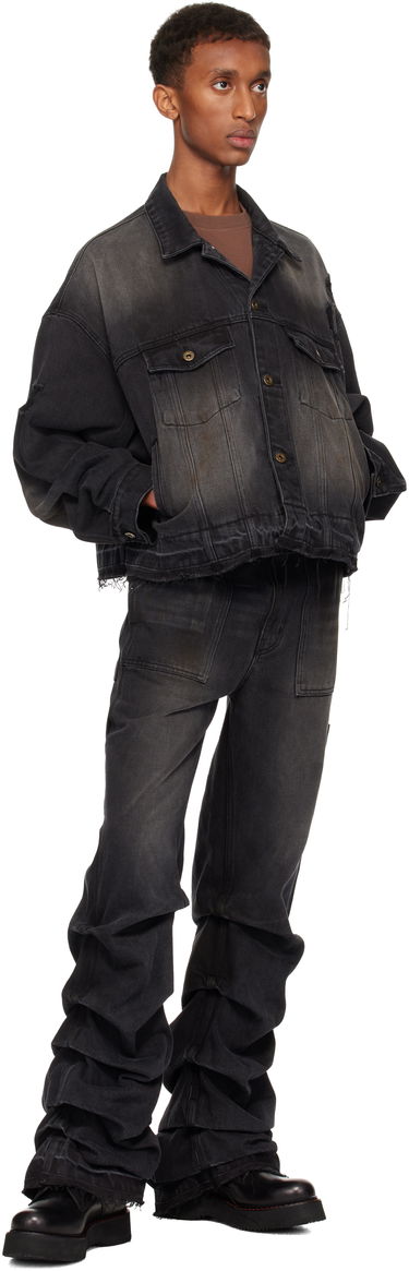 Jacka We11done Distressed Denim Jacket Svart | WD-DJ3-24-310-U-BK, 3