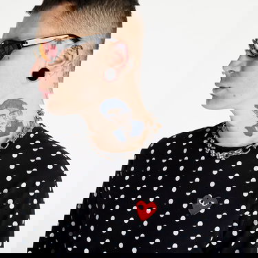 T-shirt Comme des Garçons PLAY Heart Logo Long Sleeve Tee UNISEX Svart | AZT166 black, 4