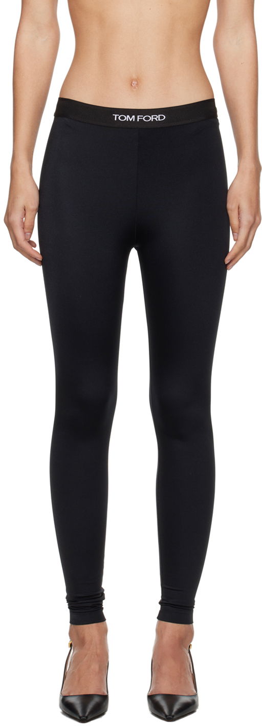 Damasker Tom Ford Intarsia Leggings Svart | PAJ096-JEX087