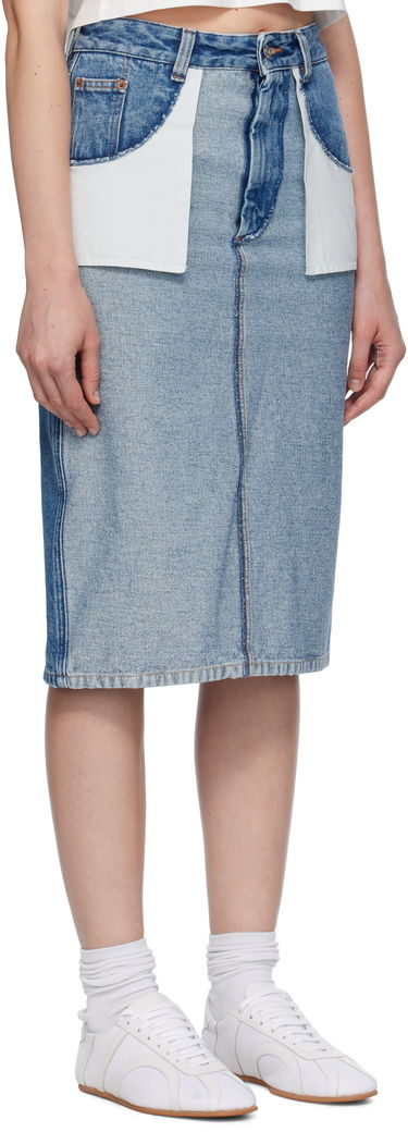 Kjol Maison Margiela MM6 Maison Margiela Faded Denim Midi Skirt Blå | S52ME0024 M30018, 1